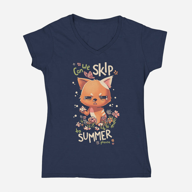 Skip To Summer-womens v-neck tee-Geekydog