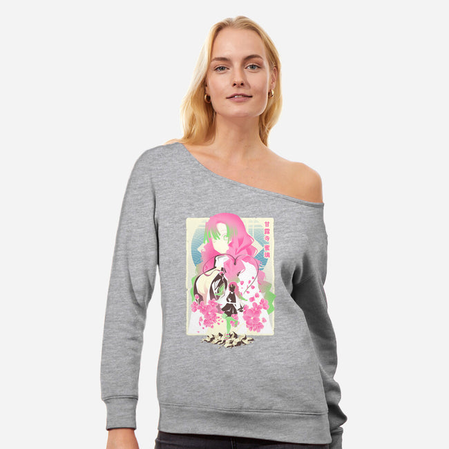 Love Hashira-womens off shoulder sweatshirt-hypertwenty