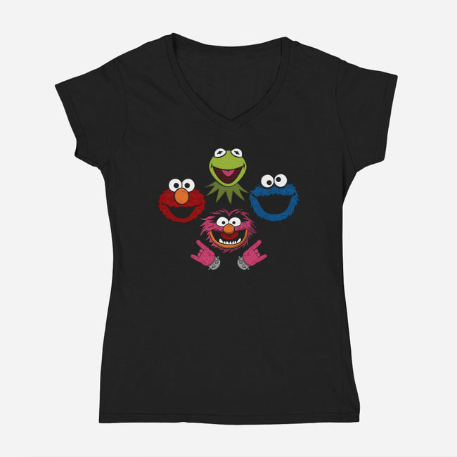 Muppets Rhapsody-womens v-neck tee-Melonseta