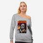 Art Of Ghostface-womens off shoulder sweatshirt-spoilerinc