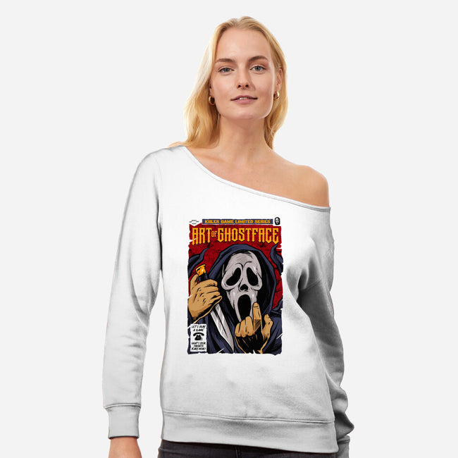 Art Of Ghostface-womens off shoulder sweatshirt-spoilerinc
