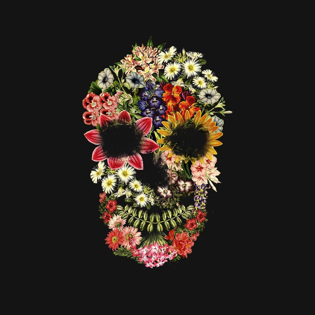 Floral Skull Vintage-womens fitted tee-tobefonseca