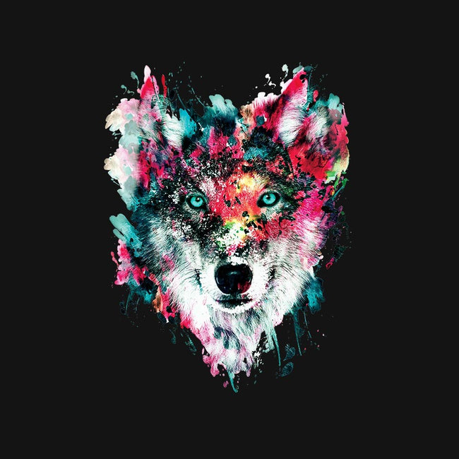 Watercolor Wolf-unisex crew neck sweatshirt-RizaPeker