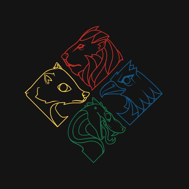 Geometric Houses-womens fitted tee-theteenosaur