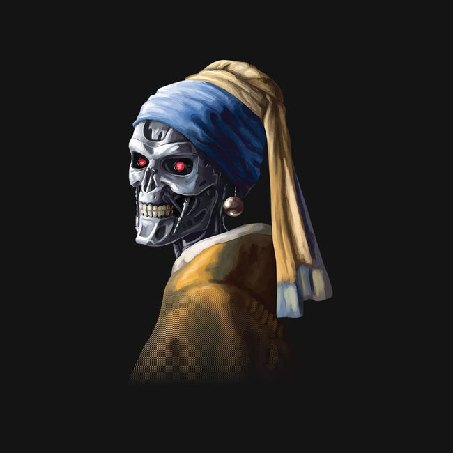 Machine with a Pearl Earring-womens fitted tee-daobiwan