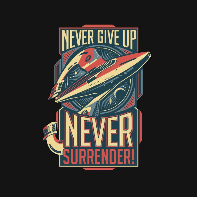Never Surrender!-womens fitted tee-DeepFriedArt