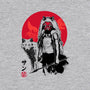 Wolf Girl Sumi-e-womens fitted tee-DrMonekers