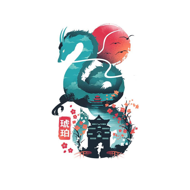 UKIYO E DRAGON-womens basic tee-dandingeroz