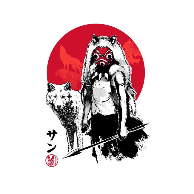 Wolf Girl Sumi-e-unisex crew neck sweatshirt-DrMonekers