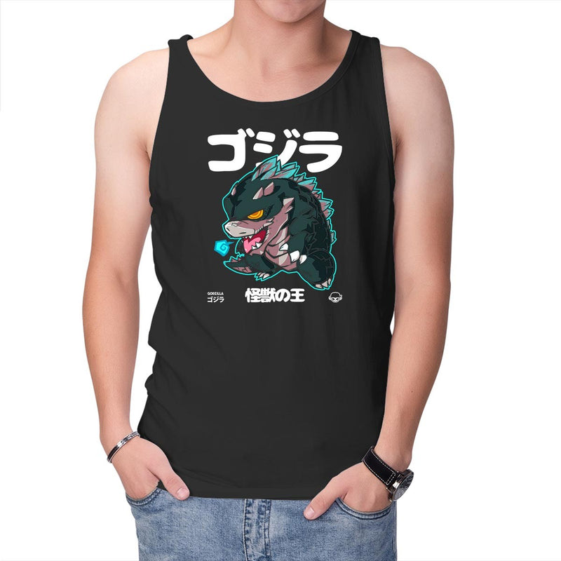 Chibi Kaiju King-unisex basic tank-mankeeboi by TeeFury