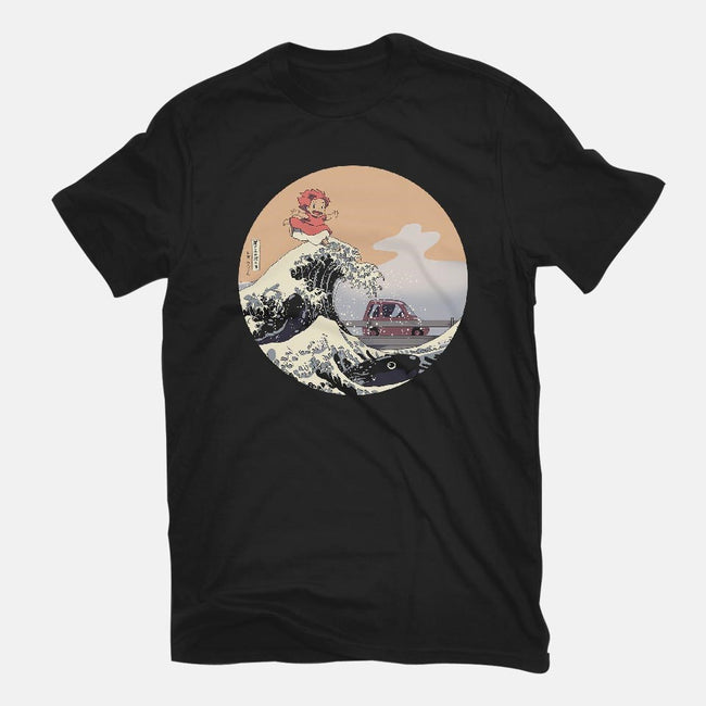 On the Cliff by the Sea-youth basic tee-leo_queval