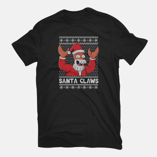 Santa Claws-womens fitted tee-NemiMakeit