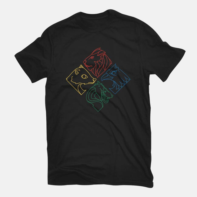 Geometric Houses-youth basic tee-theteenosaur