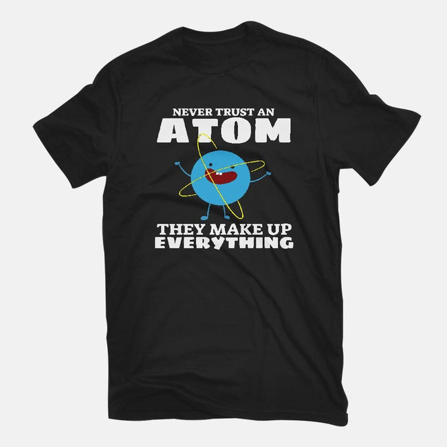 Never Trust An Atom!-womens basic tee-Blue_37