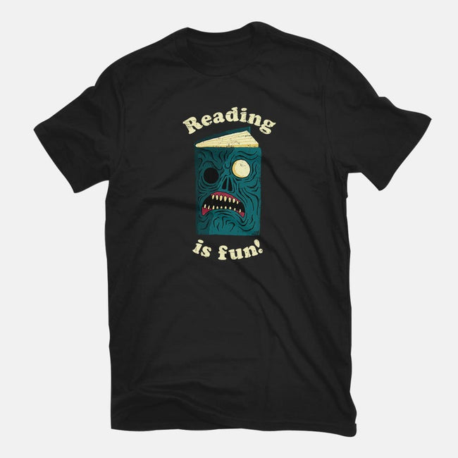 Reading is Fun-womens fitted tee-DinoMike