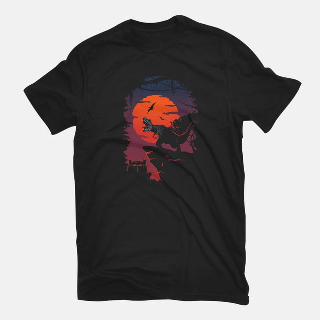 Dino Park Sunset-womens fitted tee-Guillercraist