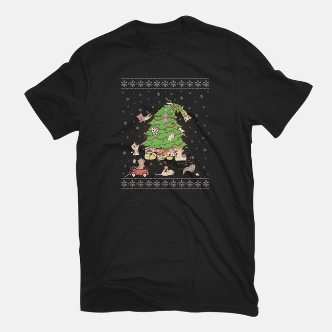 Purrrfect Christmas-womens basic tee-LiRoVi