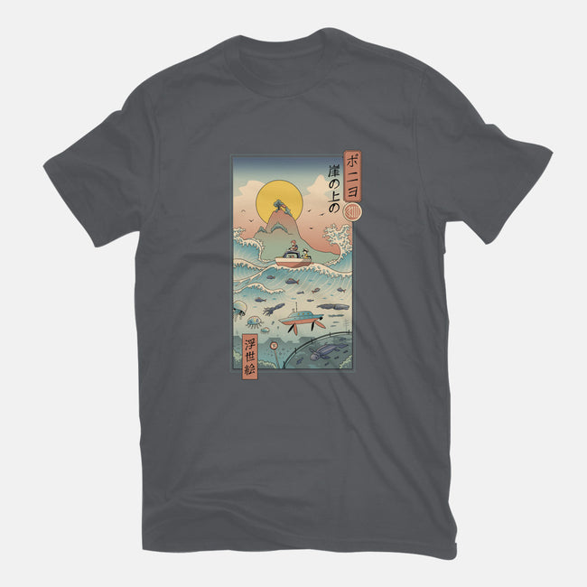 Ukiyo-E By The Sea-womens fitted tee-vp021