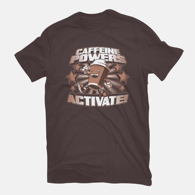 Caffeine Powers, Activate!-womens basic tee-Obvian