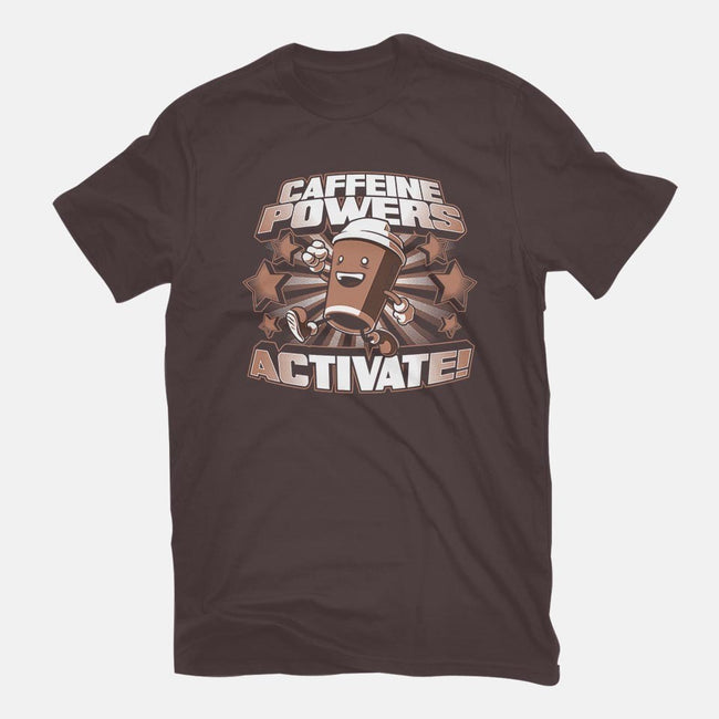 Caffeine Powers, Activate!-mens basic tee-Obvian