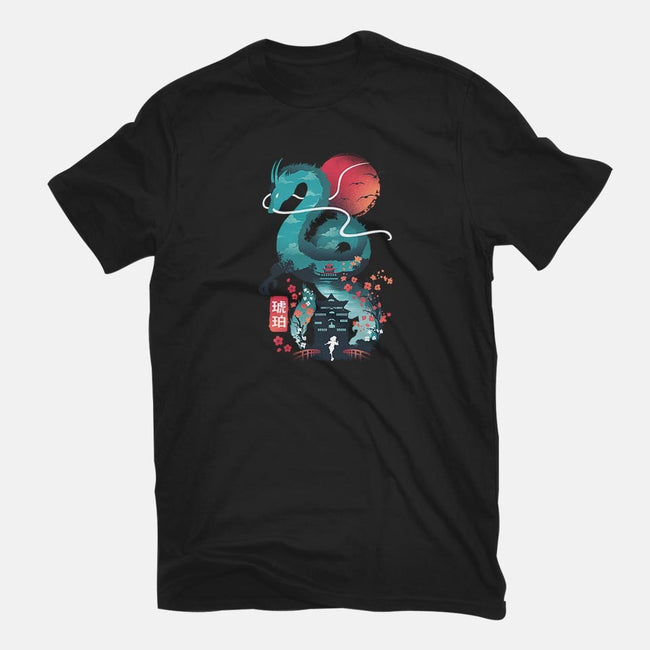 UKIYO E DRAGON-womens basic tee-dandingeroz