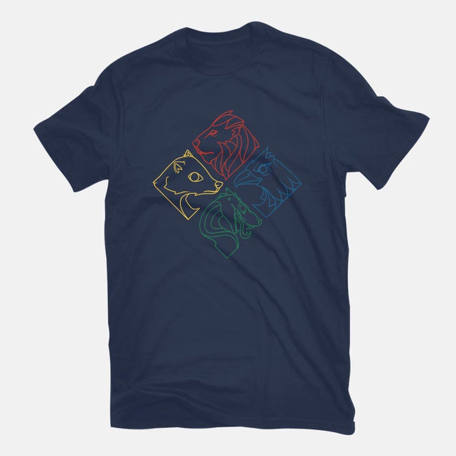 Geometric Houses-womens fitted tee-theteenosaur