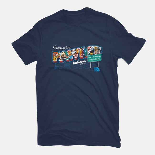 Greetings From Pawnee-womens basic tee-Bamboota