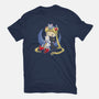 Crazy Moon Cat Lady-womens basic tee-DoOomcat