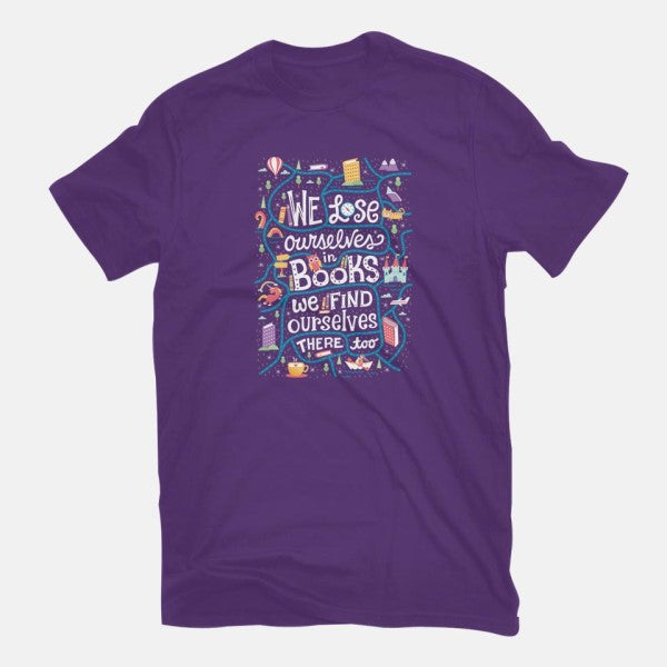 We Lose Ourselves in Books-womens basic tee-risarodil