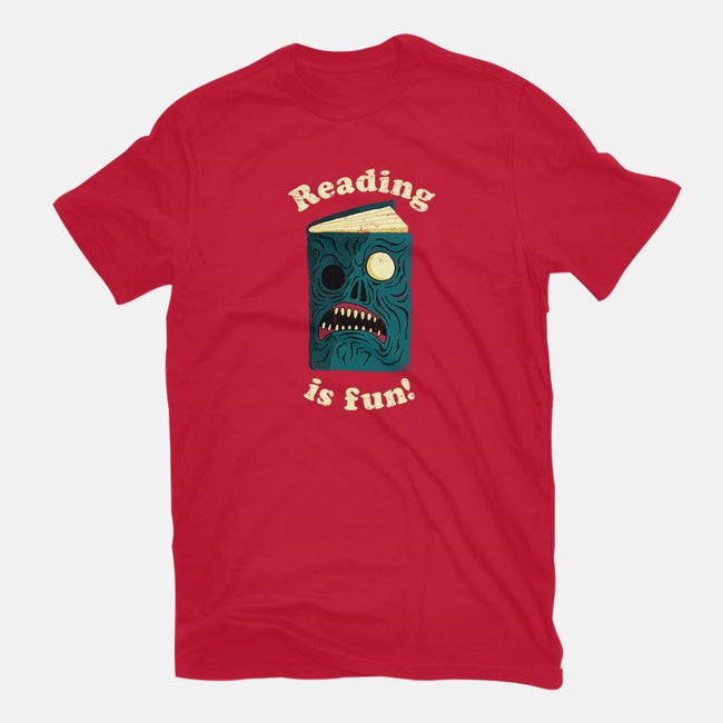 Reading is Fun-mens basic tee-DinoMike