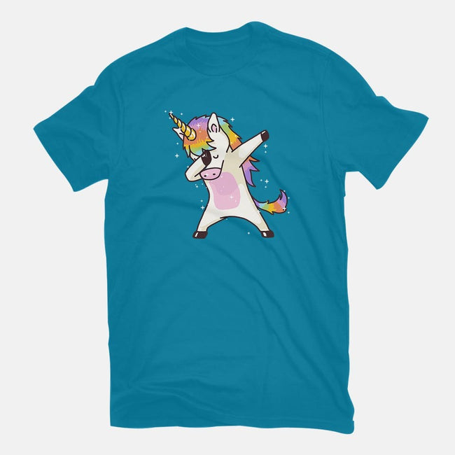 Dabbing Unicorn-womens basic tee-vomaria