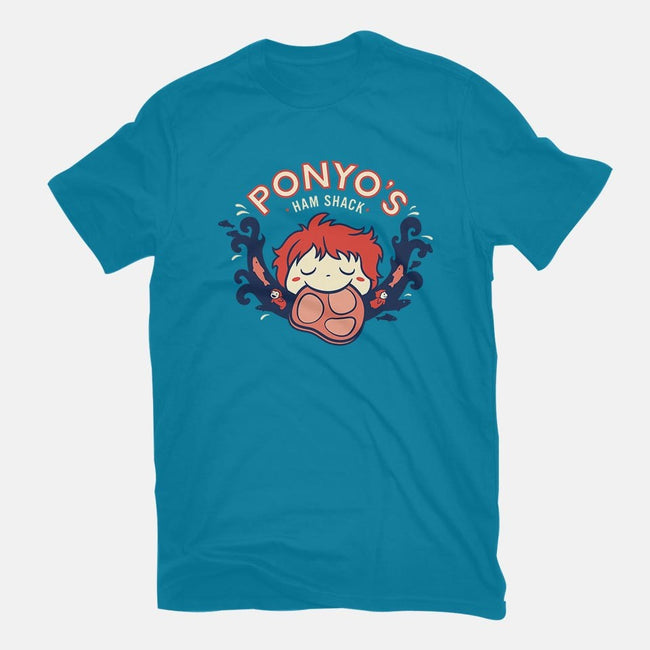 Ponyo's Ham Shack-womens fitted tee-aflagg