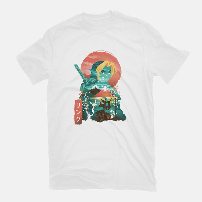 Ukiyo-E Hyrule Hero-womens fitted tee-dandingeroz