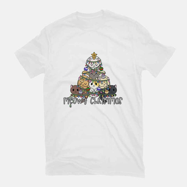 A Very Meowy Christmas-womens fitted tee-kosmicsatellite