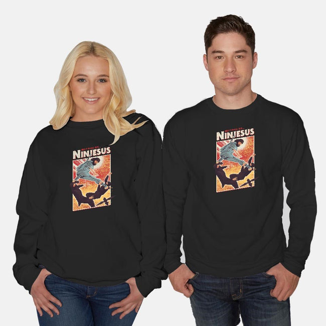 Ninjesus-unisex crew neck sweatshirt-Mathiole