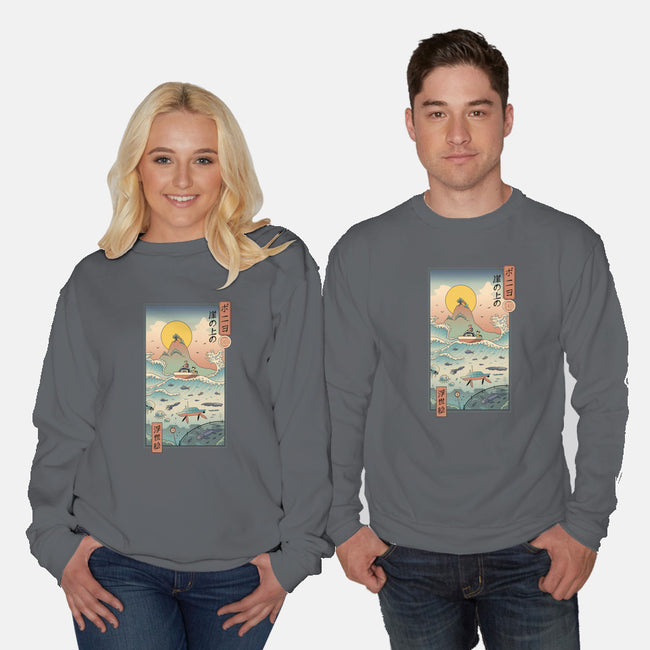 Ukiyo-E By The Sea-unisex crew neck sweatshirt-vp021