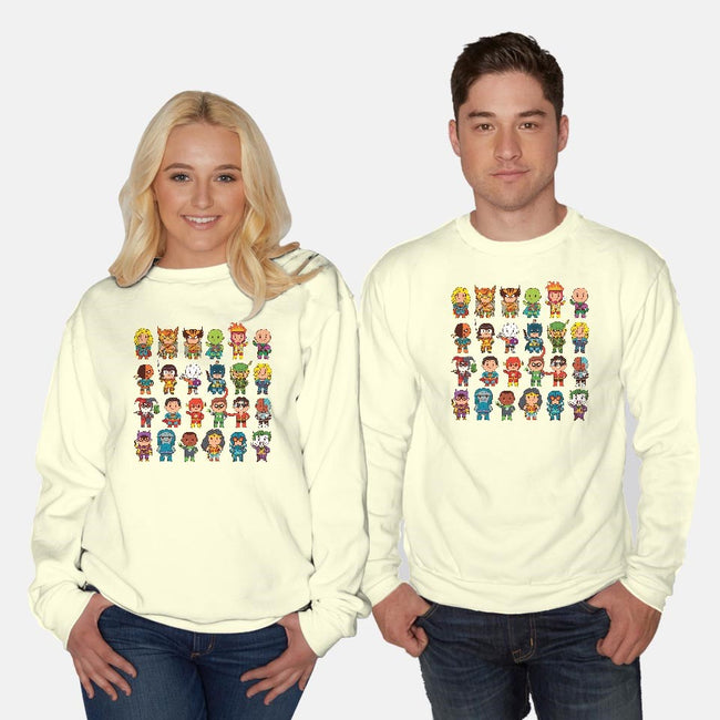 Delightfully Cute Little Heroes-unisex crew neck sweatshirt-mattkaufenberg