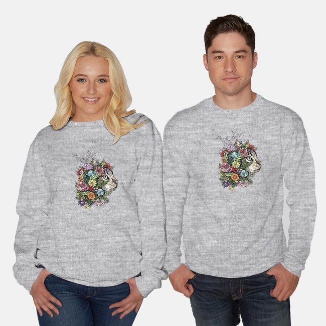 Flower Cat-unisex crew neck sweatshirt-scarletknightco