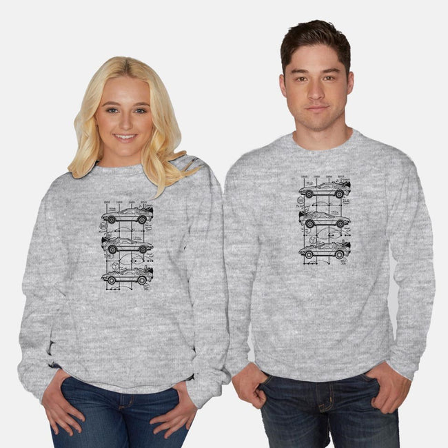 Time Machine Schematics-unisex crew neck sweatshirt-elloco