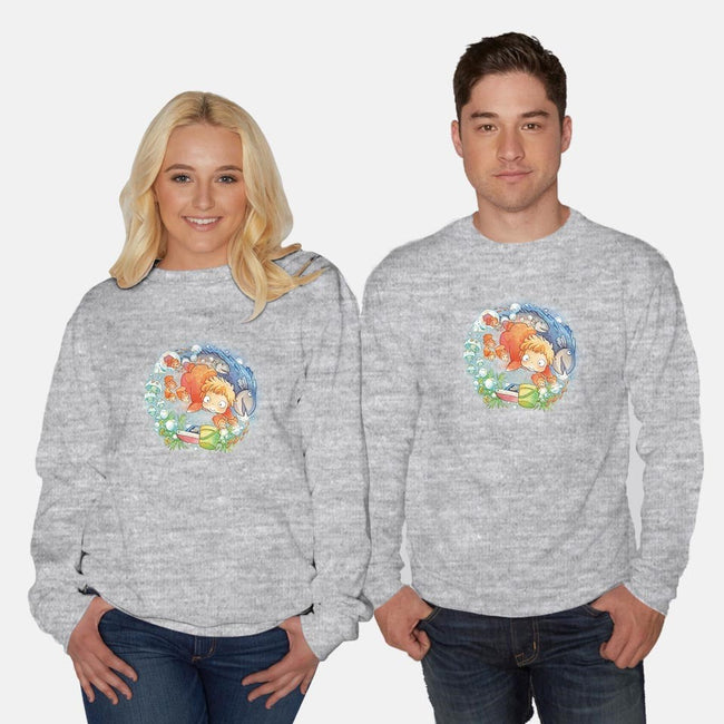 Sea Sisters-unisex crew neck sweatshirt-littlebird.bigwolf