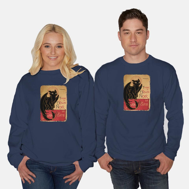 Le Dragon Noir-unisex crew neck sweatshirt-YoukaiYume