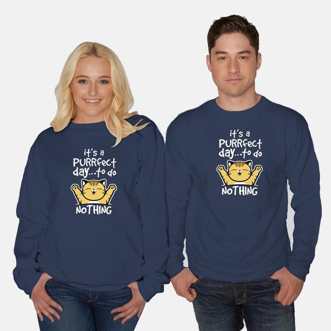 Purrfect Day-unisex crew neck sweatshirt-NemiMakeit