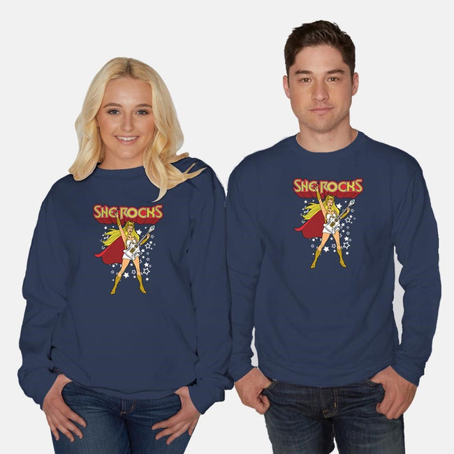 She Rocks-unisex crew neck sweatshirt-Boggs Nicolas