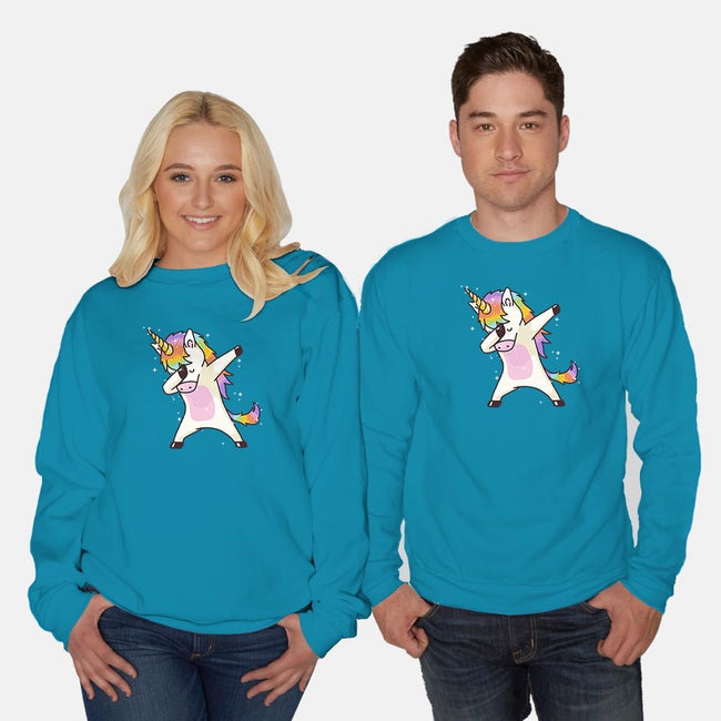 Dabbing Unicorn-unisex crew neck sweatshirt-vomaria
