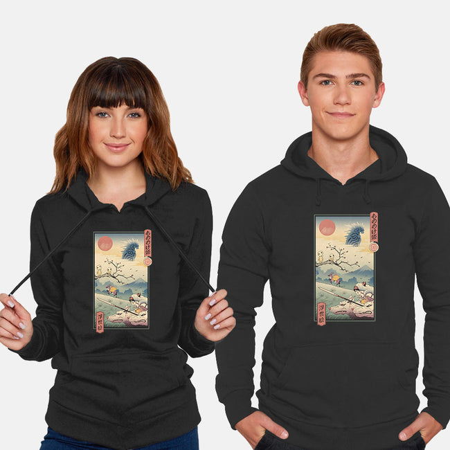 Wolf Princess Ukiyo-E-unisex pullover sweatshirt-vp021