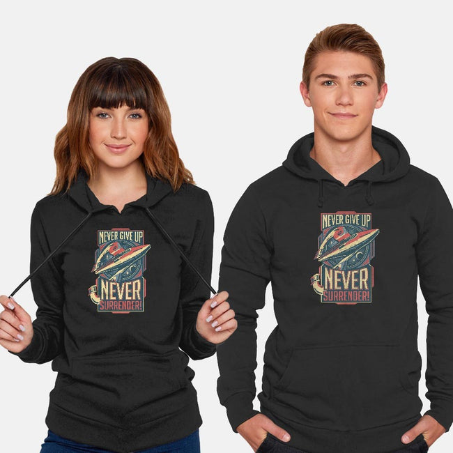 Never Surrender!-unisex pullover sweatshirt-DeepFriedArt
