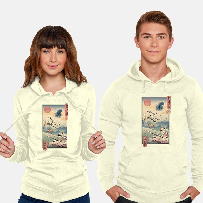 Wolf Princess Ukiyo-E-unisex pullover sweatshirt-vp021