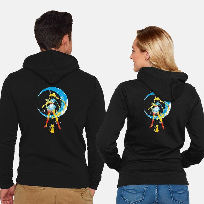 Moon Splash-unisex zip-up sweatshirt-kharmazero