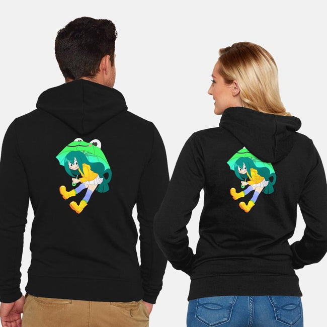 Rainy Season Hero-unisex zip-up sweatshirt-Nerdy Mandy