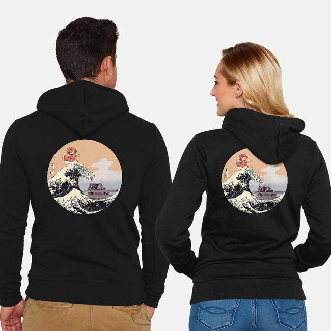 On the Cliff by the Sea-unisex zip-up sweatshirt-leo_queval